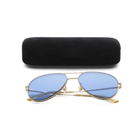 GUCCI Gold/blue 59mm Aviator Sunglasses - Picture 1 of 2